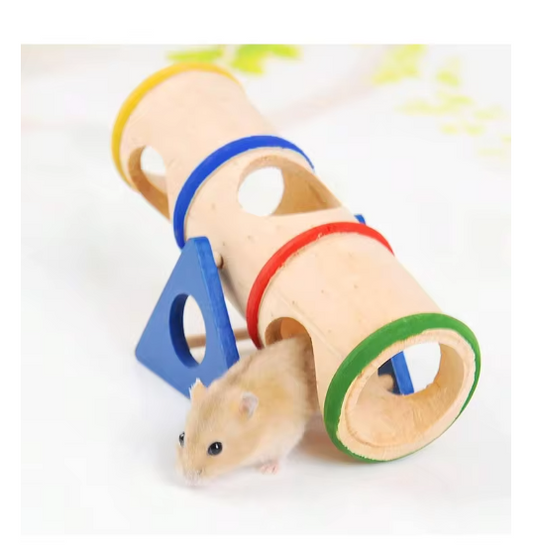 1pc-Pet toy hamster seesaw wooden squirrel seesaw bucket toy